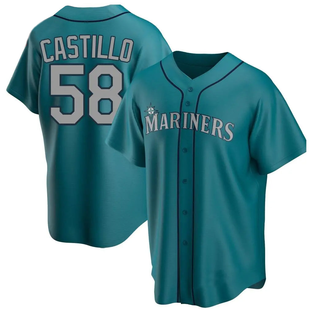 Ldoa S.Mariners #58 Luis Castillo Player Teal Home Game Stitched Jerseys