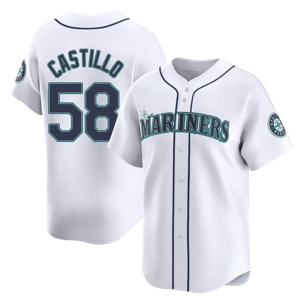 Ldoa S.Mariners #58 Luis Castillo Player White Home Limited Stitched Jerseys