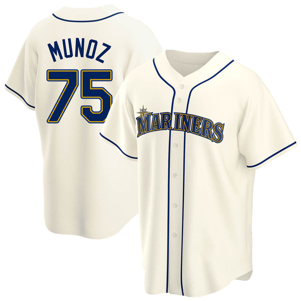 Ldoa S.Mariners #75 Andres Munoz Player Cream Home Game Stitched Jerseys