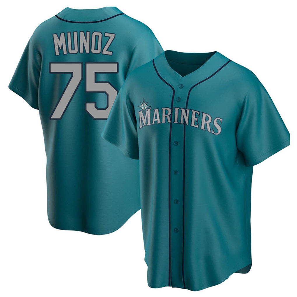 Ldoa S.Mariners #75 Andres Munoz Player Teal Home Game Stitched Jerseys