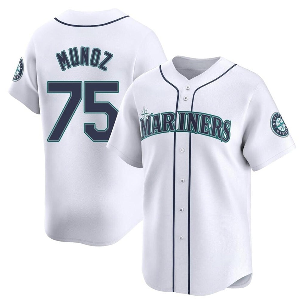 Ldoa S.Mariners #75 Andres Munoz Player White Home Limited Stitched Jerseys