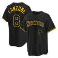 Ldoa S.Mariners #8 Dominic Canzone Player Black Snake Skin City Home Limited Stitched Jerseys