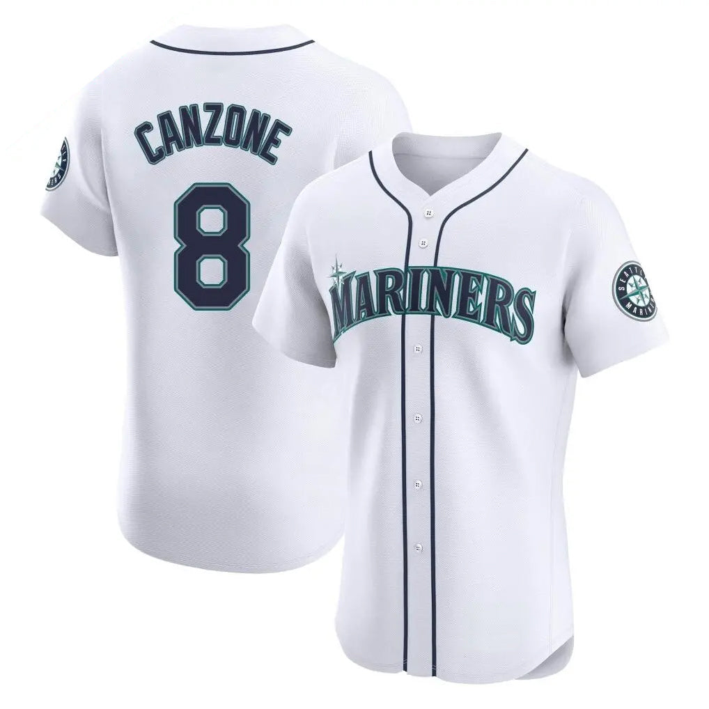 Ldoa S.Mariners #8 Dominic Canzone Player White Home Limited Elite Stitched Jerseys