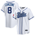 Ldoa S.Mariners #8 Dominic Canzone Player White Italy 2026 World Classic Home Game Stitched Jerseys