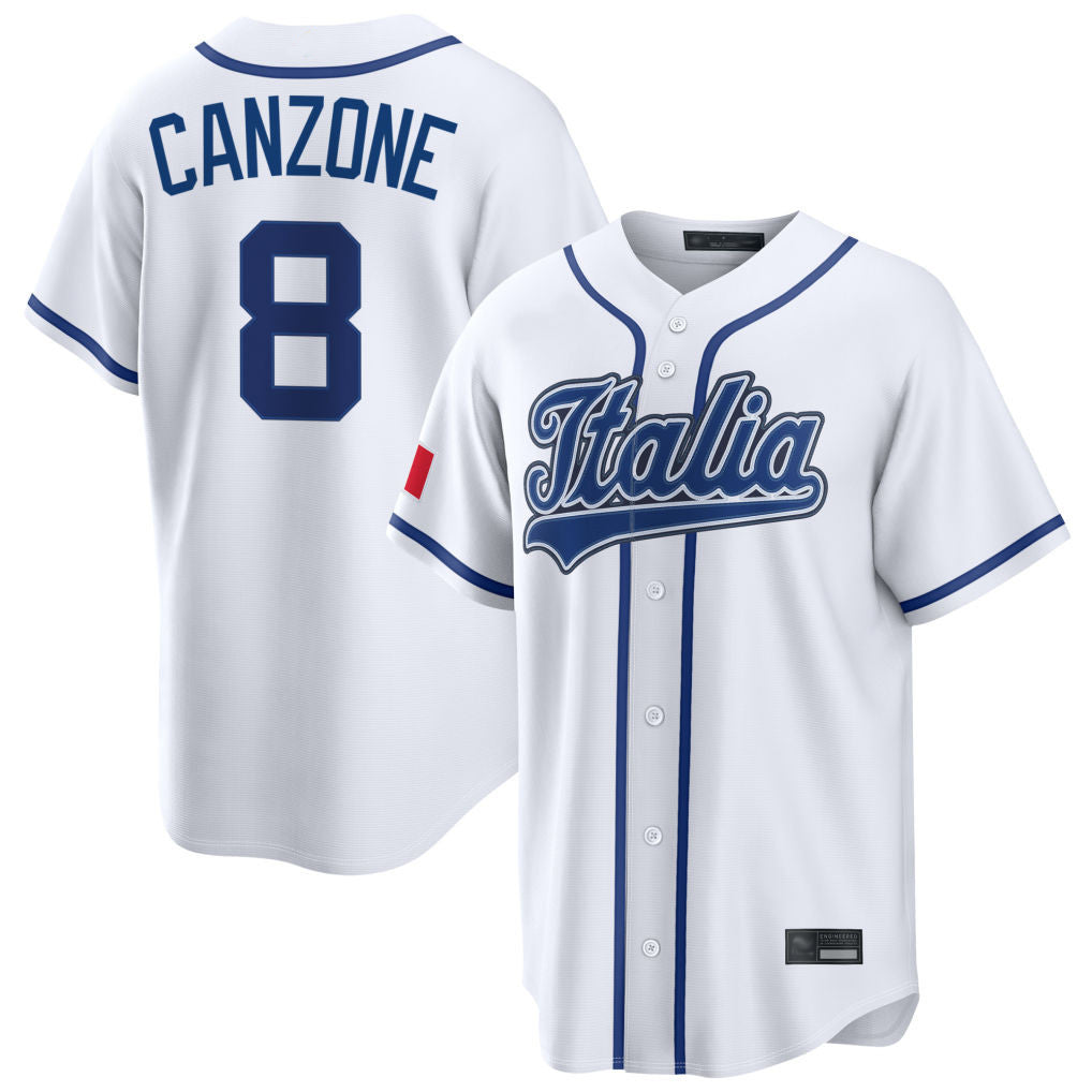 Ldoa S.Mariners #8 Dominic Canzone Player White Italy 2026 World Classic Home Game Stitched Jerseys