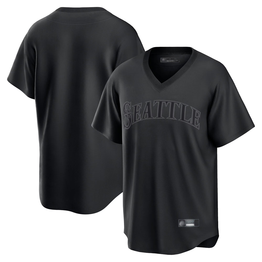 Ldoa S.Mariners Blank Player Black Replica Fashion T-shirt Stitched Jerseys