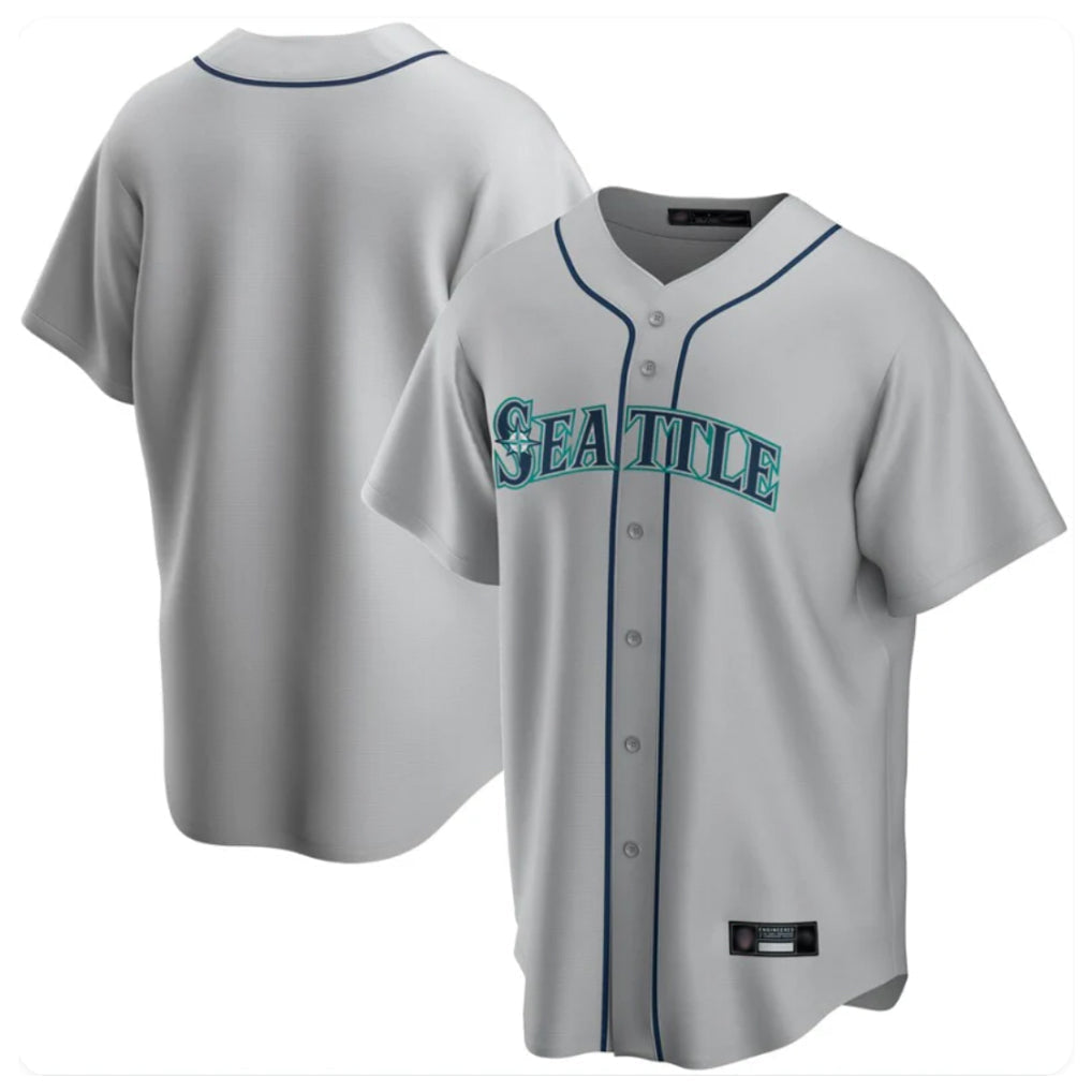 Ldoa S.Mariners Blank Player Gray Home Game Stitched Jerseys