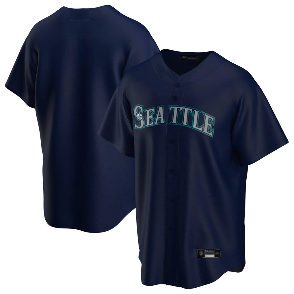 Ldoa S.Mariners Blank Player Navy Home Game Stitched Jerseys