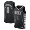 Ldoa SA.Spurs #1 Victor Wembanyama Black Swingman Jerseys - Statement Edition