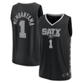 Ldoa SA.Spurs #1 Victor Wembanyama Fanatics Black Fast Break Player Jerseys - Statement Edition