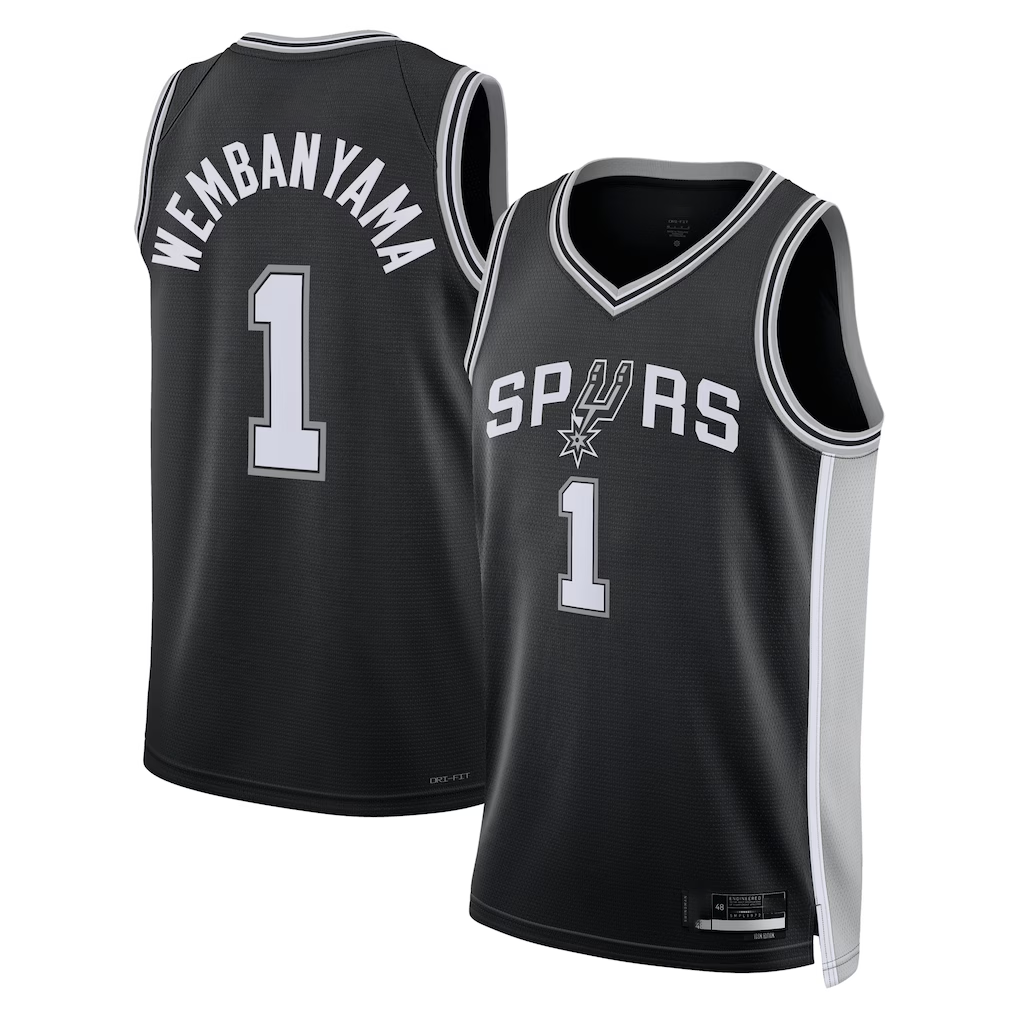 Ldoa SA.Spurs #1 Victor Wembanyama Fanatics Black Fast Break Replica Player Jerseys - Icon Edition