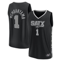 Ldoa SA.Spurs #1 Victor Wembanyama Fanatics Black Fast Break Replica Player Jerseys - Statement Edition