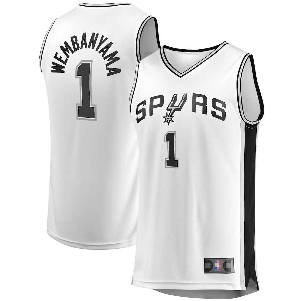 Ldoa SA.Spurs #1 Victor Wembanyama Fanatics White Fast Break Replica Player Jerseys - Association Edition