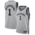 Ldoa SA.Spurs #1 Victor Wembanyama Silver Swingman Jerseys - Statement Edition
