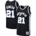 Ldoa SA.Spurs #21 Tim Duncan Mitchell & Ness Black 1998-1999 Big & Tall Hardwood Classics Swingman Jerseys