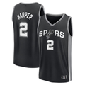 Ldoa SA.Spurs #2 Dylan Harper Fanatics Black 2025 NBA Draft First Round Pick Fast Break Replica Jerseys - Icon Edition