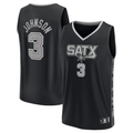 Ldoa SA.Spurs #3 Keldon Johnson Fanatics Black Fast Break Replica Player Jerseys - Statement Edition