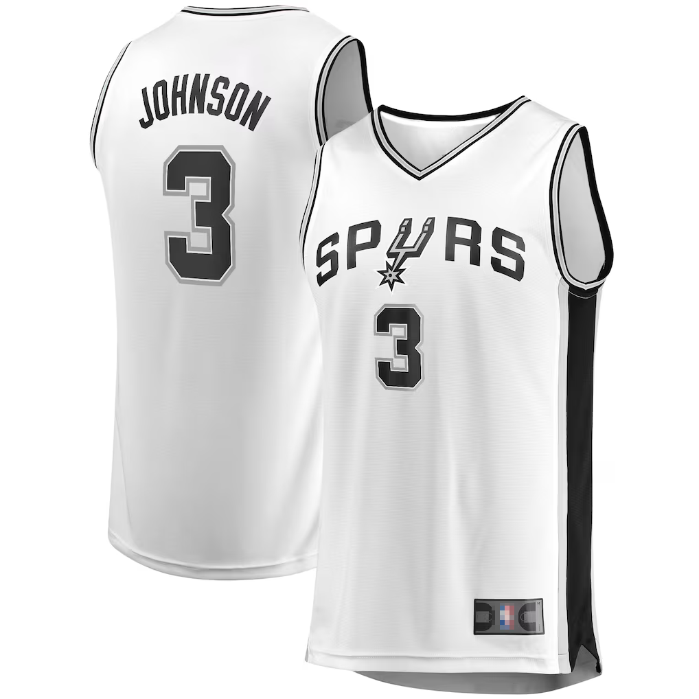 Ldoa SA.Spurs #3 Keldon Johnson Fanatics White Fast Break Association Jerseys