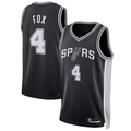Ldoa SA.Spurs #4 De'Aaron Fox Black Swingman Player Jerseys - Icon Edition