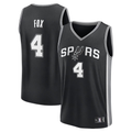 Ldoa SA.Spurs #4 De'Aaron Fox Fanatics Black Fast Break Replica Player Jerseys - Icon Edition