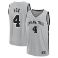 Ldoa SA.Spurs #4 De'Aaron Fox Fanatics Silver Fast Break Jerseys - Statement Edition