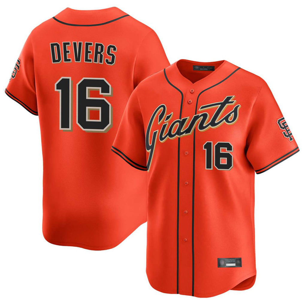 Ldoa SF.Giants #16 Rafael Devers Player Orange Home Limited Stitched Jerseys