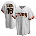 Ldoa SF.Giants #16 Rafael Devers Player White Throwback Cooperstown Collection Home Game Stitched Jerseys