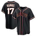 Ldoa SF.Giants #17 Heliot Ramos Player Black Fashion Out Home Limited Stitched Jerseys