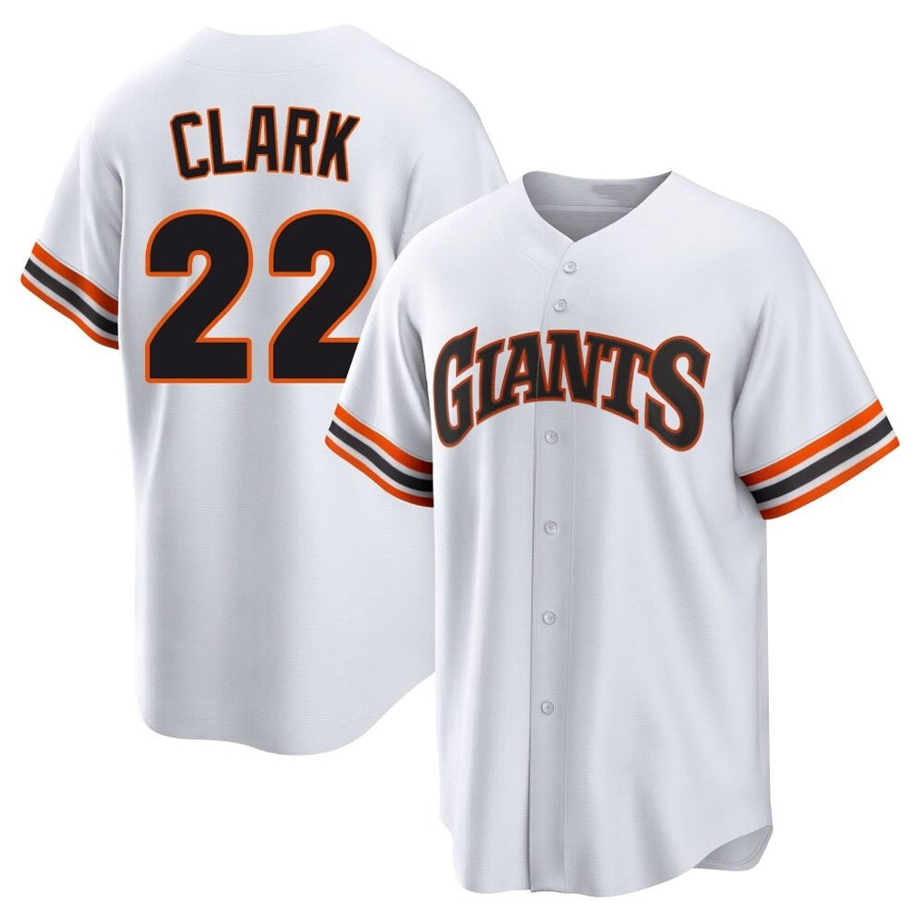 Ldoa SF.Giants #22 Will Clark Player White Home Game Stitched Jerseys