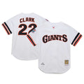Ldoa SF.Giants #22 Will Clark Player White Mitchell & Ness Cooperstown Collection 1989 Limited Stitched Jerseys