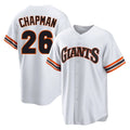 Ldoa SF.Giants #26 Matt Chapman Player White Throwback Cooperstown Collection Home Game Stitched Jerseys