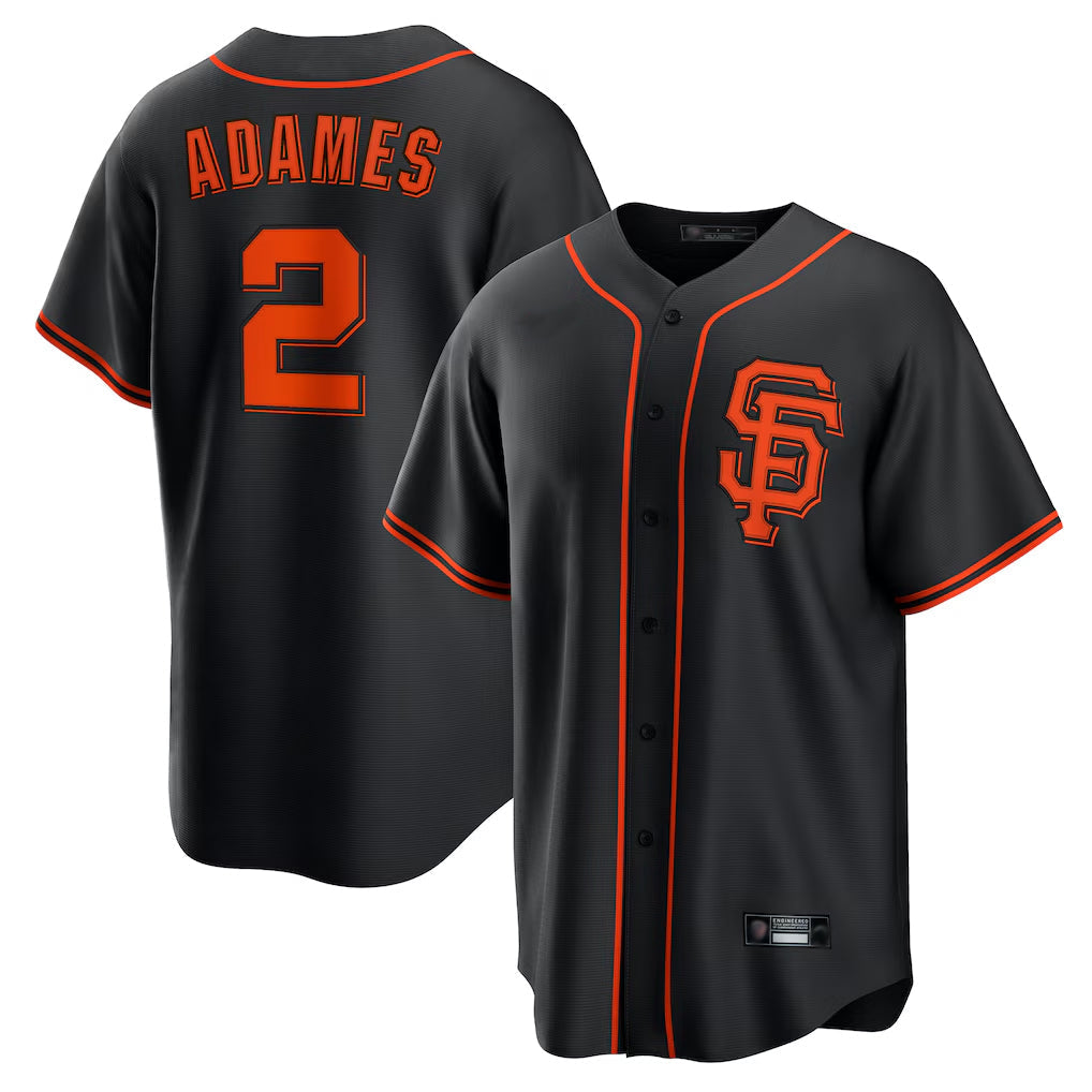 Ldoa SF.Giants #2 Willy Adames Player  Black 2026 Home Game Stitched Jerseys