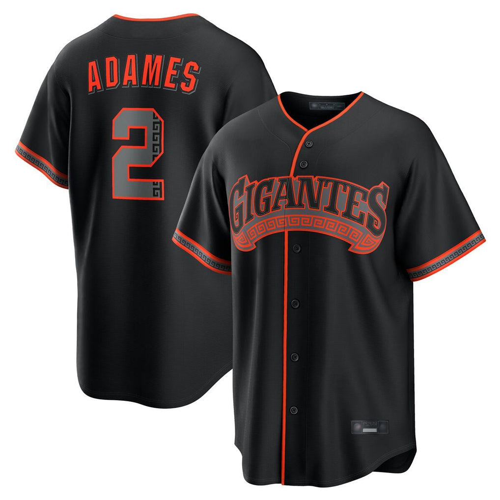 Ldoa SF.Giants #2 Willy Adames Player Black Alternate Limited Stitched Jerseys