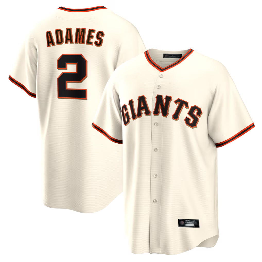 Ldoa SF.Giants #2 Willy Adames Player Cream Home Game Stitched Jerseys