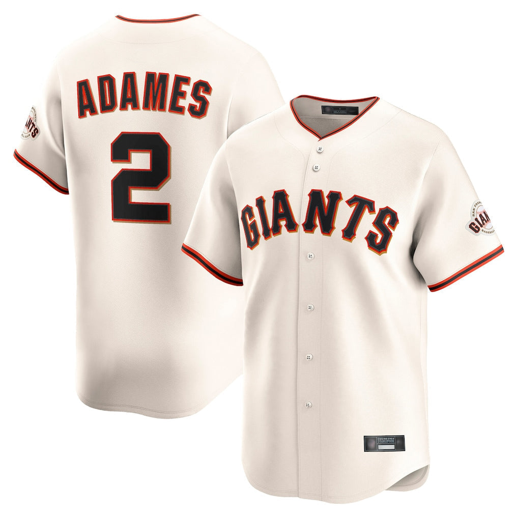 Ldoa SF.Giants #2 Willy Adames Player Cream Home Limited Stitched Jerseys