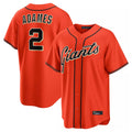Ldoa SF.Giants #2 Willy Adames Player Orange Home Game Stitched Jerseys