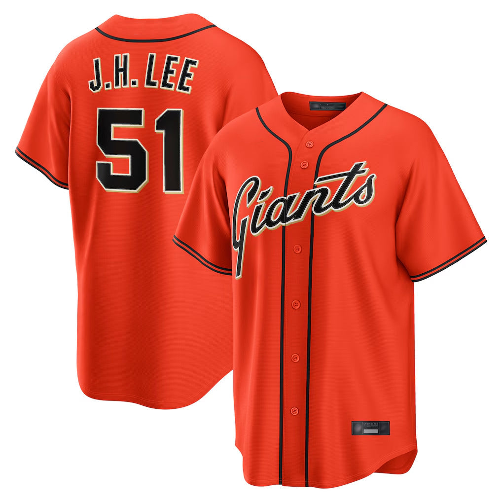 Ldoa SF.Giants #51 Jung Hoo Lee Player Orange Home Game Stitched Jerseys