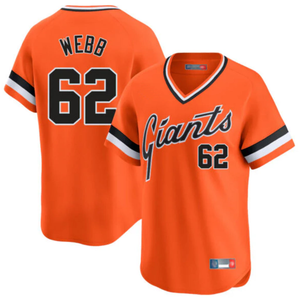 Ldoa SF.Giants #62 Logan Webb Player Orange Home Game T-shirt Stitched Jerseys