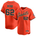 Ldoa SF.Giants #62 Logan Webb Player Orange Home Limited Stitched Jerseys