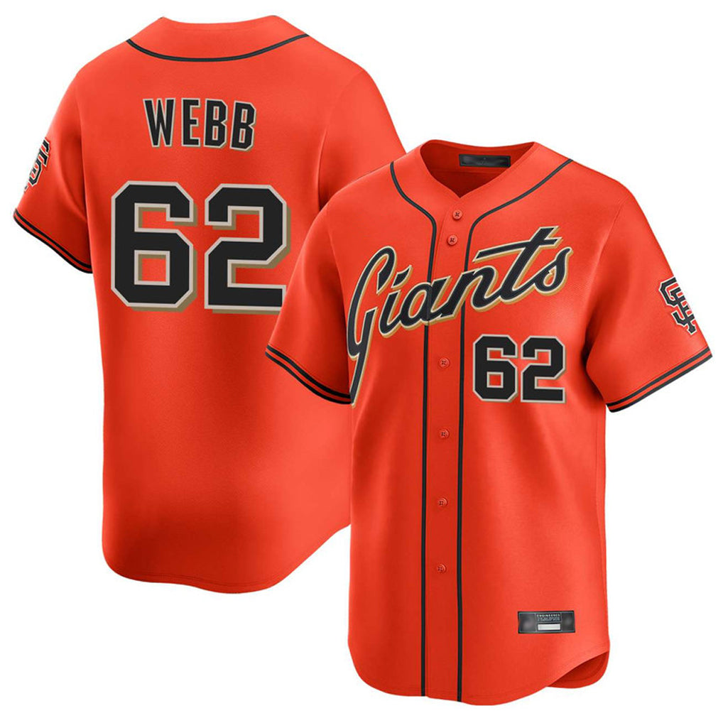 Ldoa SF.Giants #62 Logan Webb Player Orange Home Limited Stitched Jerseys