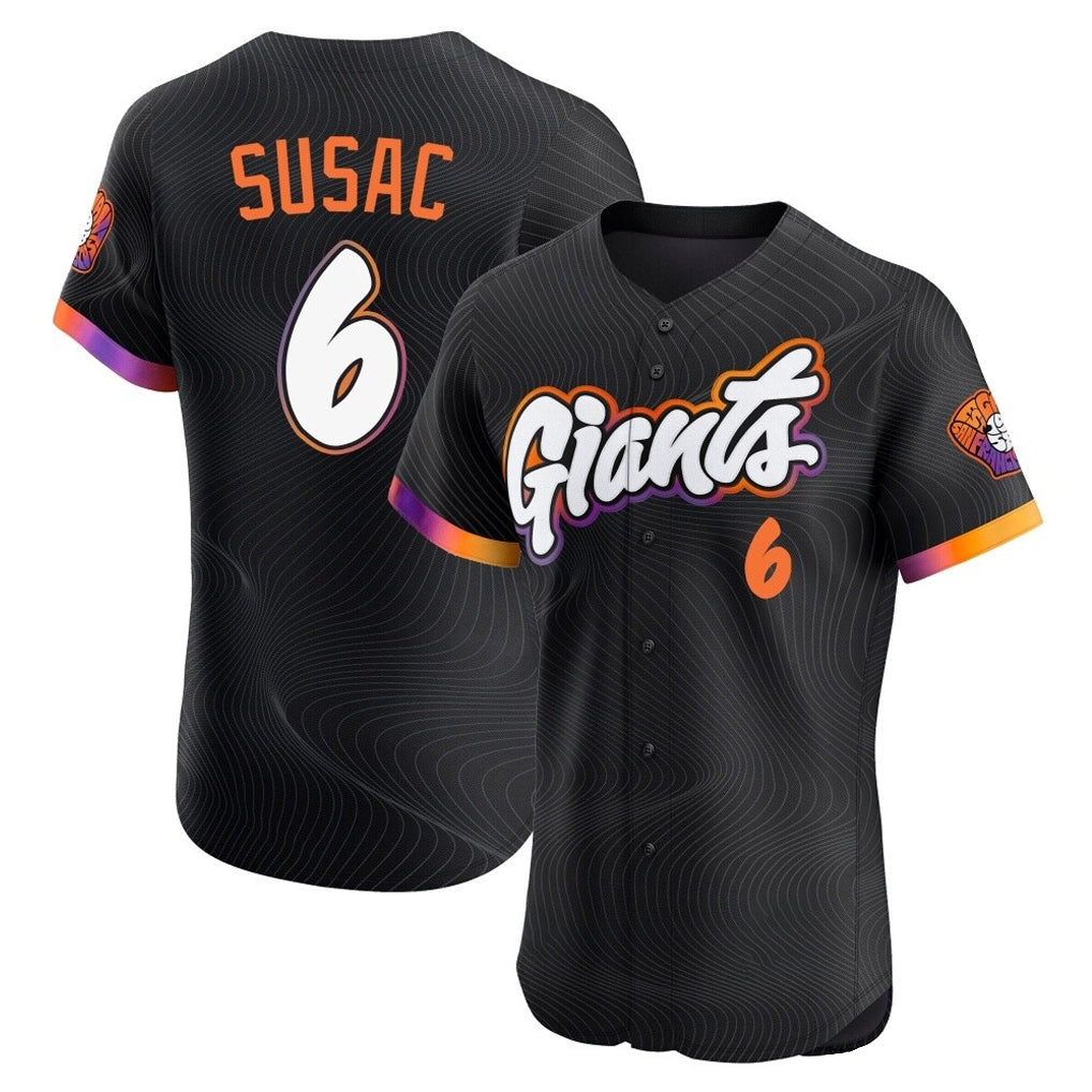 Ldoa SF.Giants #6 Daniel Susac Player Black 2025 City Connect Home Limited Elite Stitched Jerseys