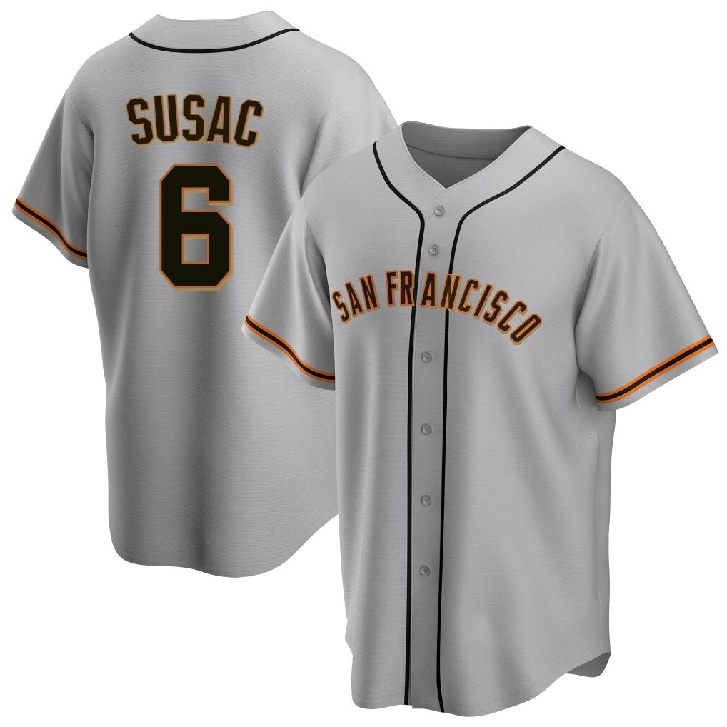 Ldoa SF.Giants #6 Daniel Susac Player Gray Home Game Stitched Jerseys