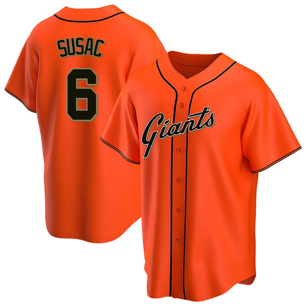 Ldoa SF.Giants #6 Daniel Susac Player Orange Home Game Stitched Jerseys