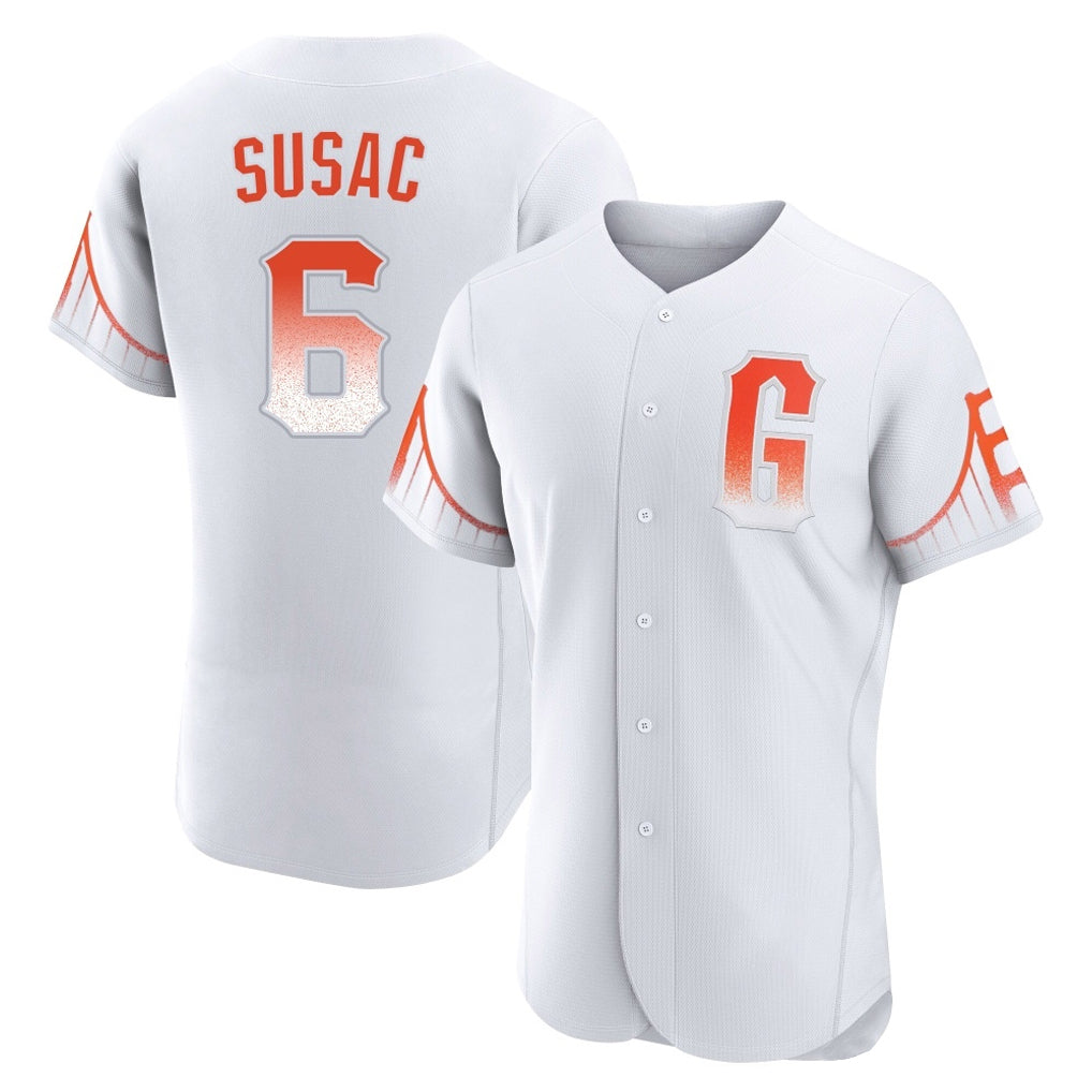 Ldoa SF.Giants #6 Daniel Susac Player White City Connect Home Limited Elite Stitched Jerseys