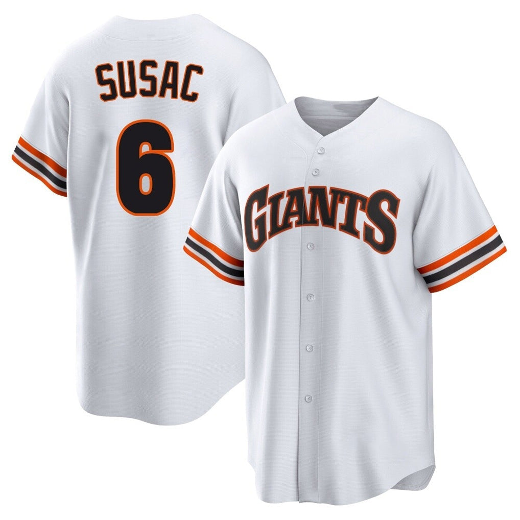 Ldoa SF.Giants #6 Daniel Susac Player White Home Game Stitched Jerseys
