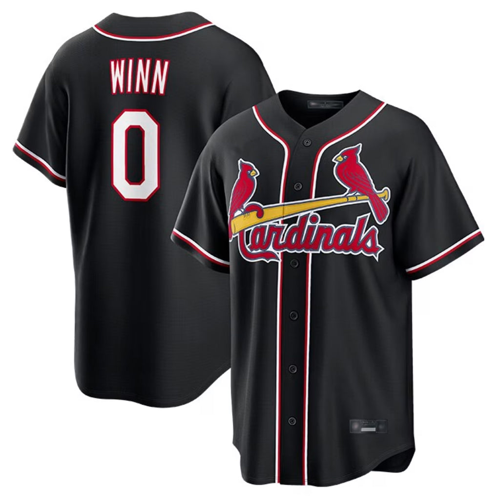 Ldoa St. Louis Cardinals #0 Masyn Winn Player Black Carbon Fashio Game Stitched Jerseys
