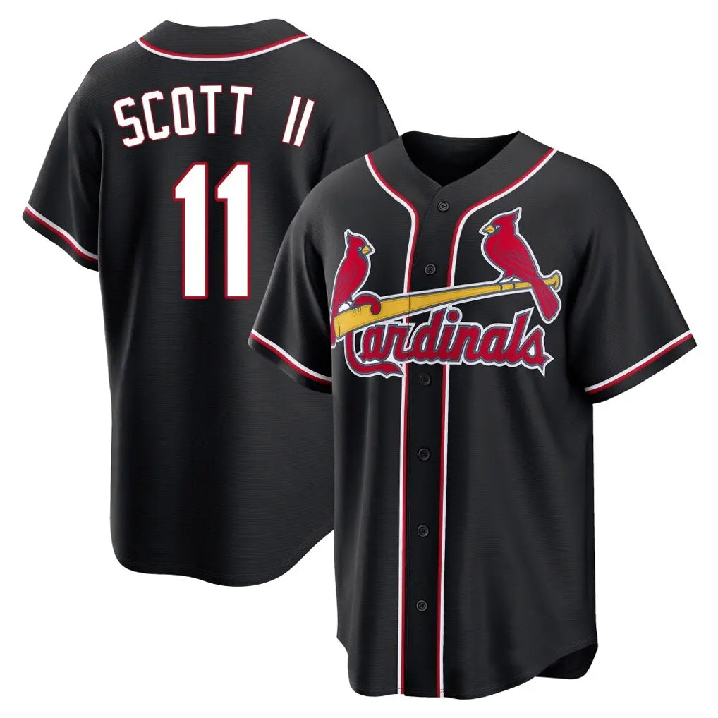 Ldoa St. Louis Cardinals #11 Victor Scott II Player Black Carbon Fashio Game Stitched Jerseys