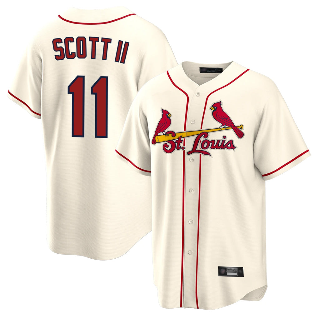 Ldoa St. Louis Cardinals #11 Victor Scott II Player Cream Home Game Stitched Jerseys