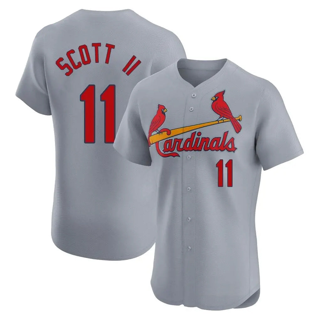 Ldoa St. Louis Cardinals #11 Victor Scott II Player Gray Home Limited Elite Stitched Jerseys