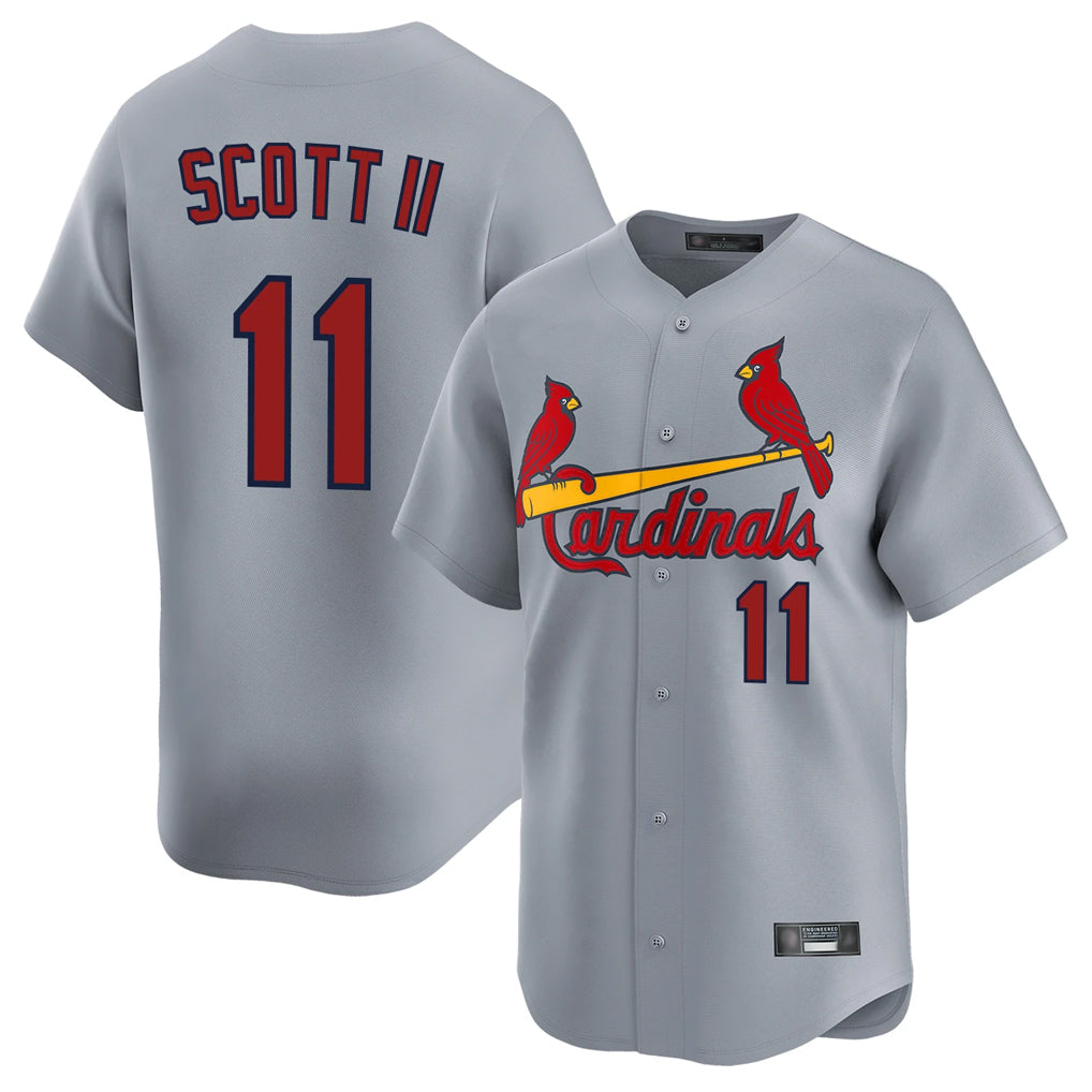 Ldoa St. Louis Cardinals #11 Victor Scott II Player Gray Home Limited Stitched Jerseys